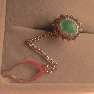 Vintage Natural Emerald Jade Tie Tack